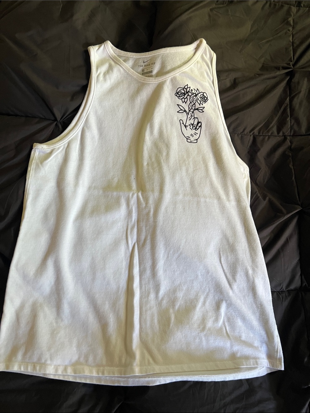 Nike White Crewneck Tee with Grey Print